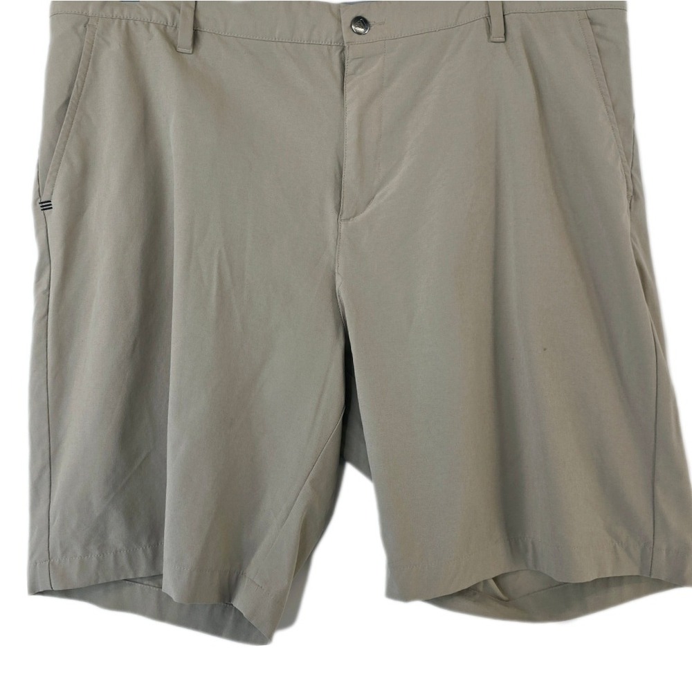 Adidas Golf Shorts Mens 40 Flat Front Performance Lightweight Khaki Side Pockets